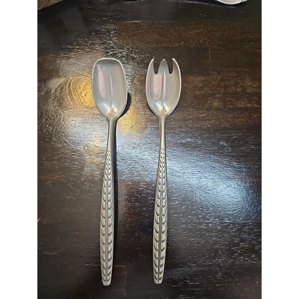 Vintage Brødrene Mylius BM Pewter Norway #664 Salad Serving Spoon Fork MCM